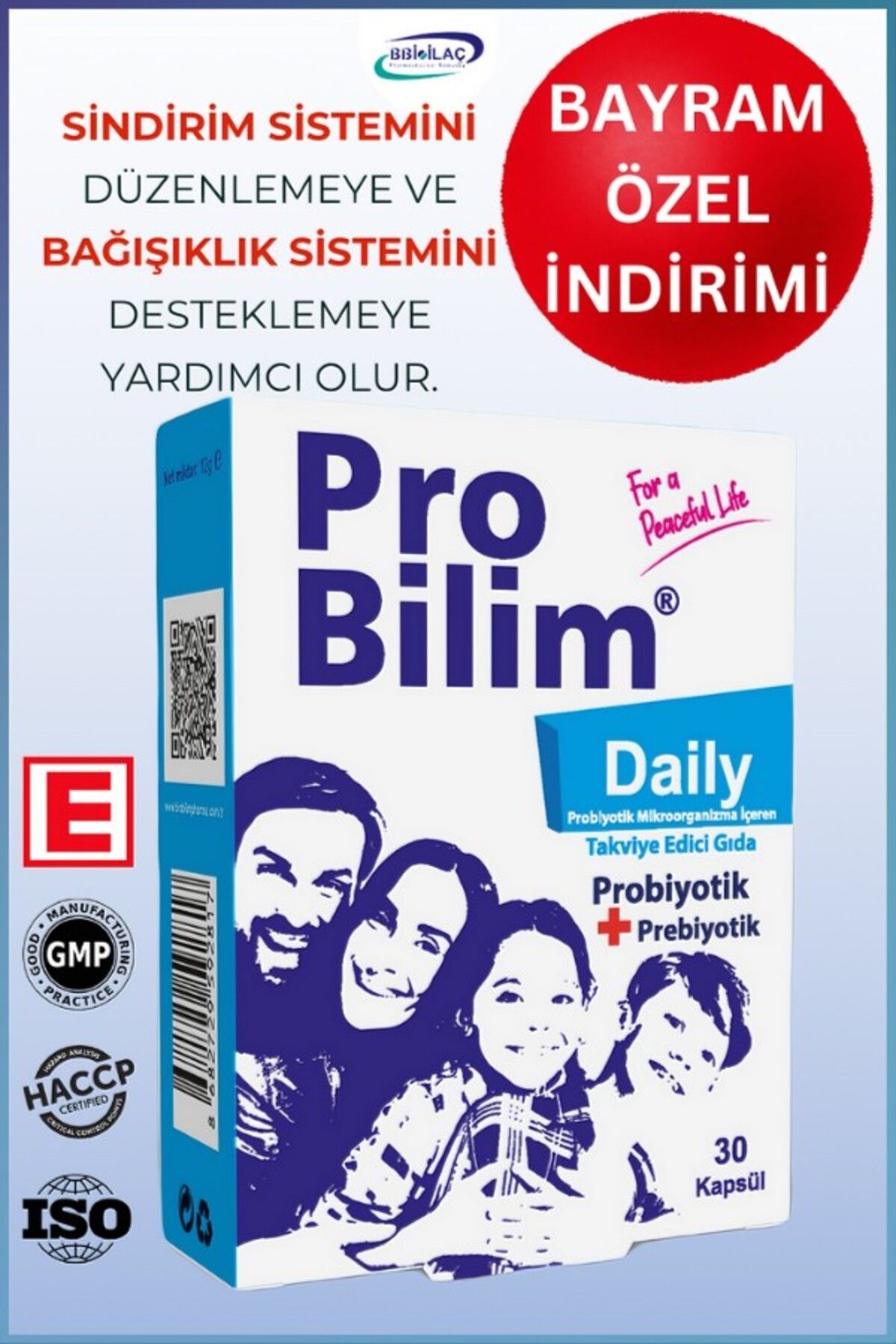 probilim ® Daily Probiyotik, Prebiyotik, 30 Kapsül , Günlük Probioyotik