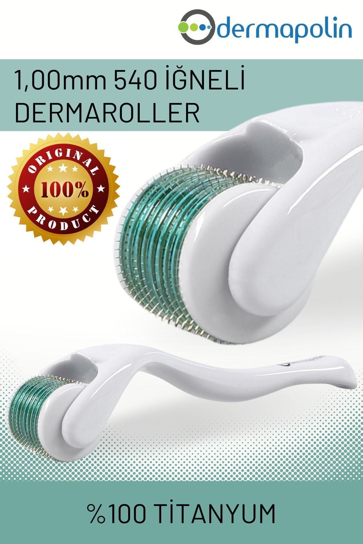 Dermapolin 1,00mm 540 Iğneli Dermaroller - %100 Titanyum