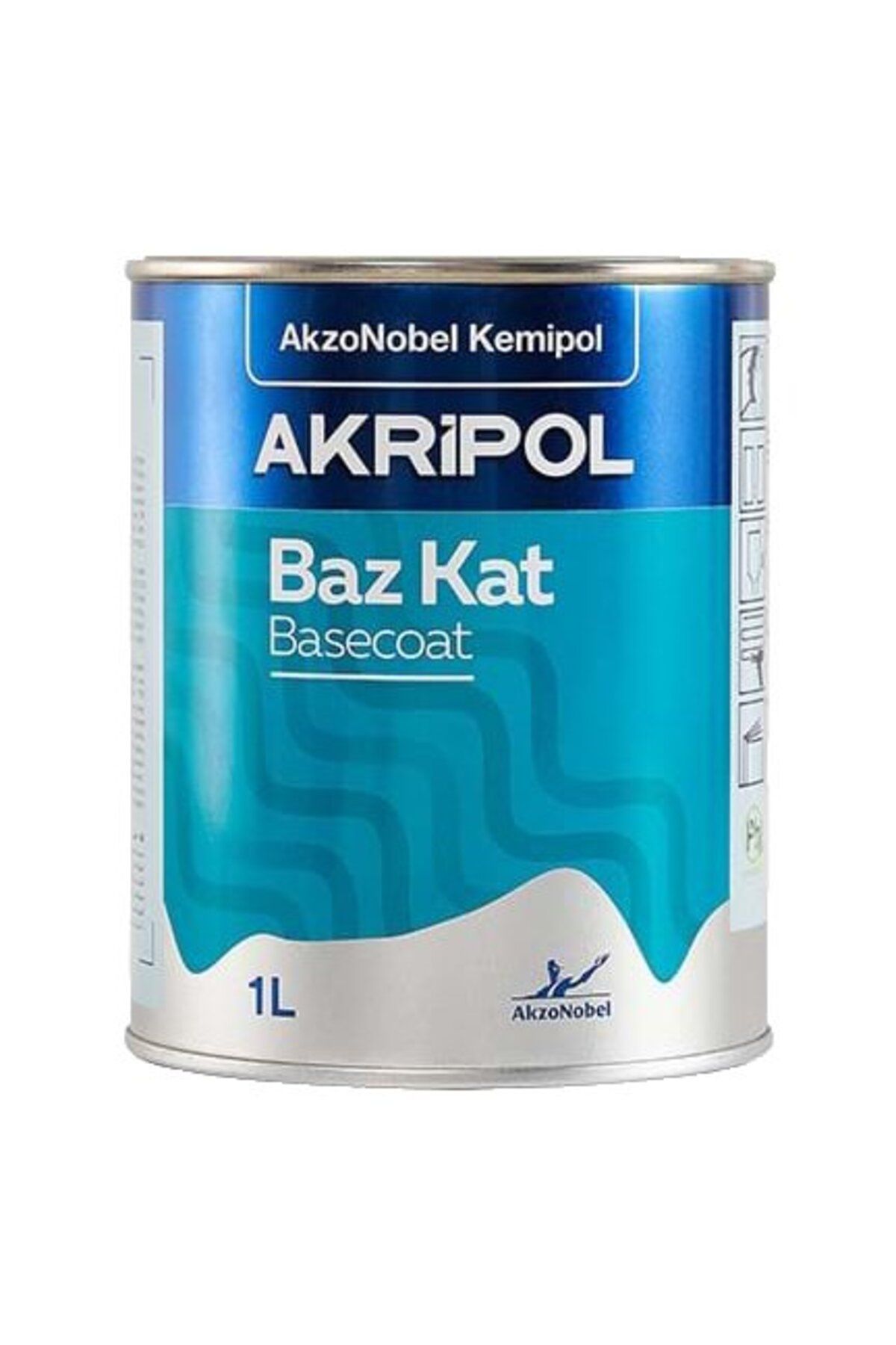 AKZO NOBEL Akzonobel Akripol Bazkat Fiat Fi647l2 Çelik Gri Akrilik Sonkat Oto Boyası 1 Litre