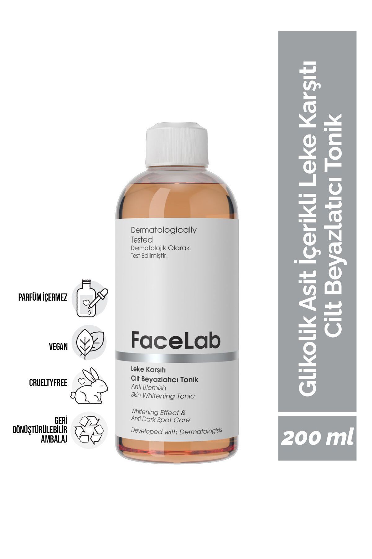 FaceLab Glikolik Asit İçerikli Aydınlatıcı Leke Karşıtı Cilt Beyazlatıcı Tonik 200 ml