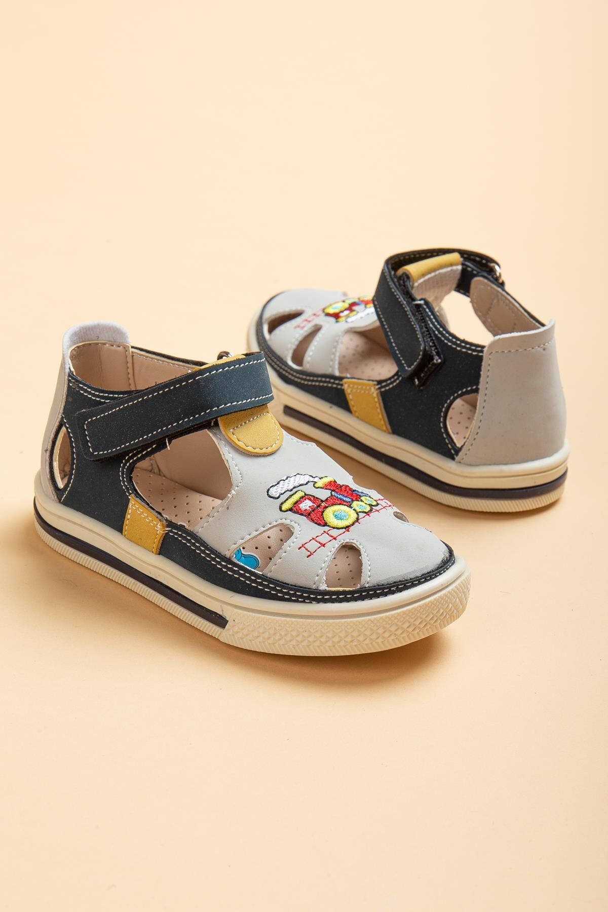 Dilimler Ayakkabı Şirinbebe Şiringenç Figürlü Model Sarı Erkek Ilkadım Bebek Çocuk Ayakkabı Sandalet