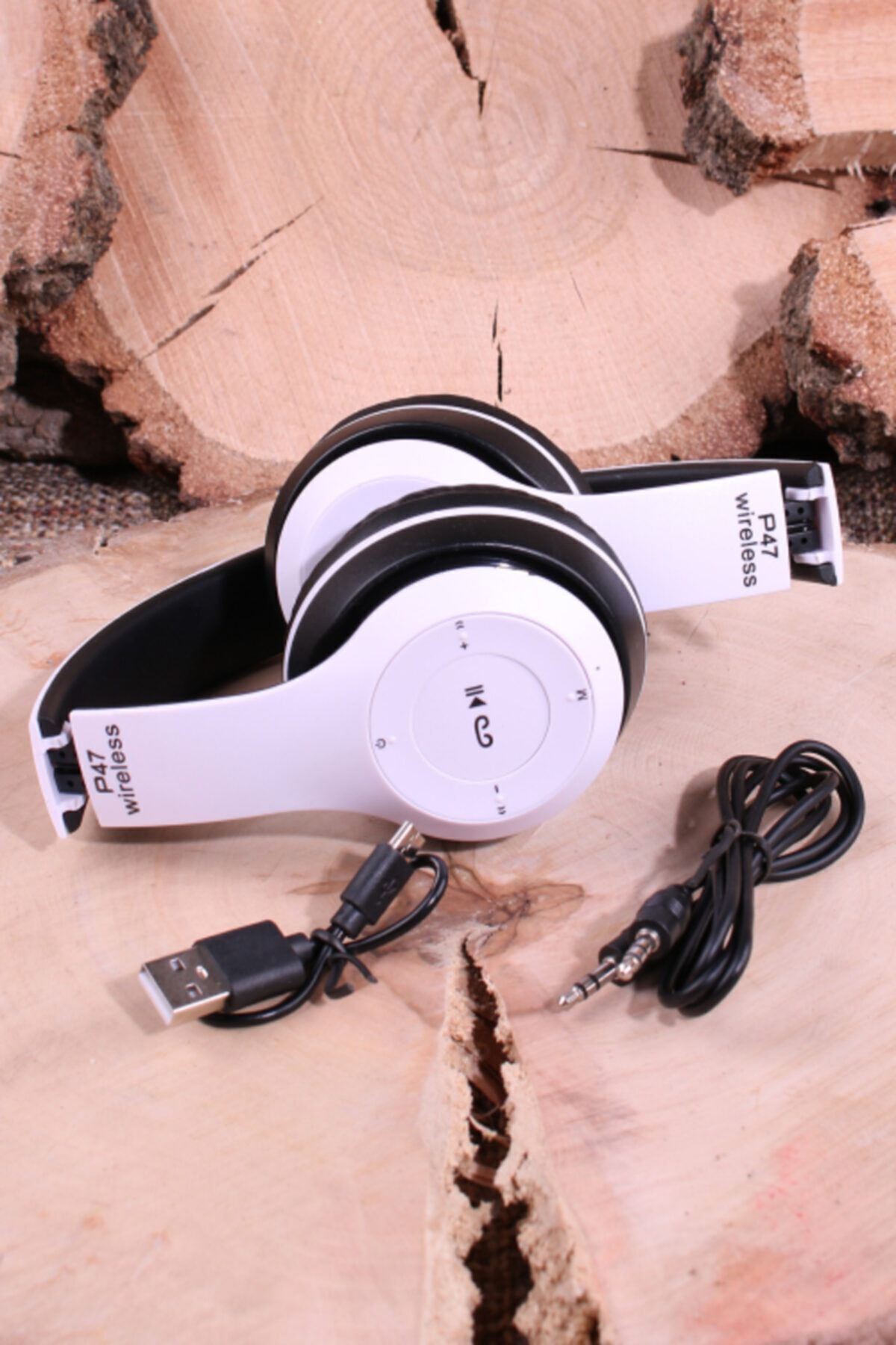 Enjoy Bluetooth Katlanabilir Kablosuz Kart Girişli Radyolu Kulaklık P47 Beyaz