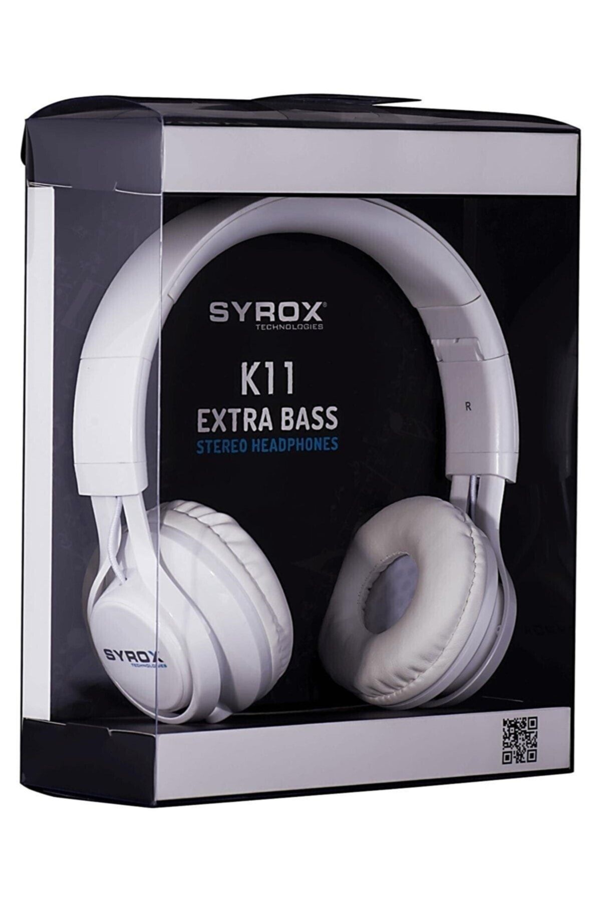 Syrox Mikrofonlu Stereo Kulaklık K11 Beyaz (KABLOLU)