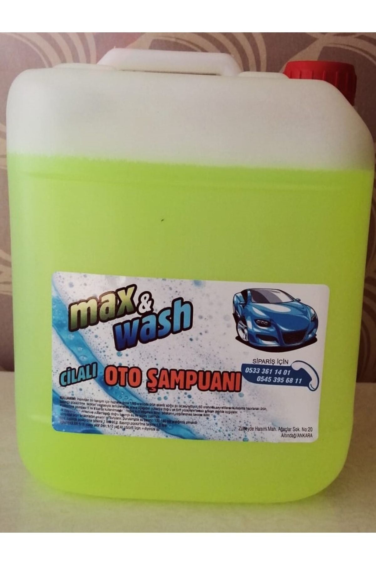 Max&Wash 20 kg Cilalı Oto Şampuanı  Cilalı Oto Yıkama Köpüğü 1/60 Konsantre