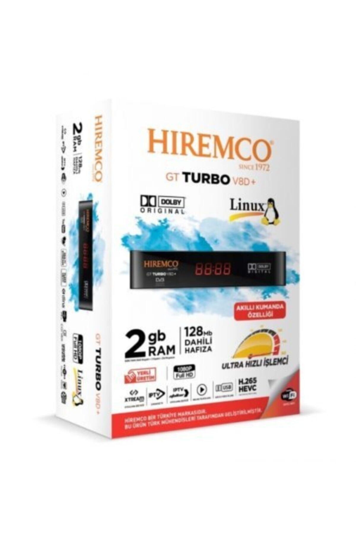 Hiremco Gt Turbo V8d+ Plus Dahili Wifili Iptv-linux Uydu Alıcısı