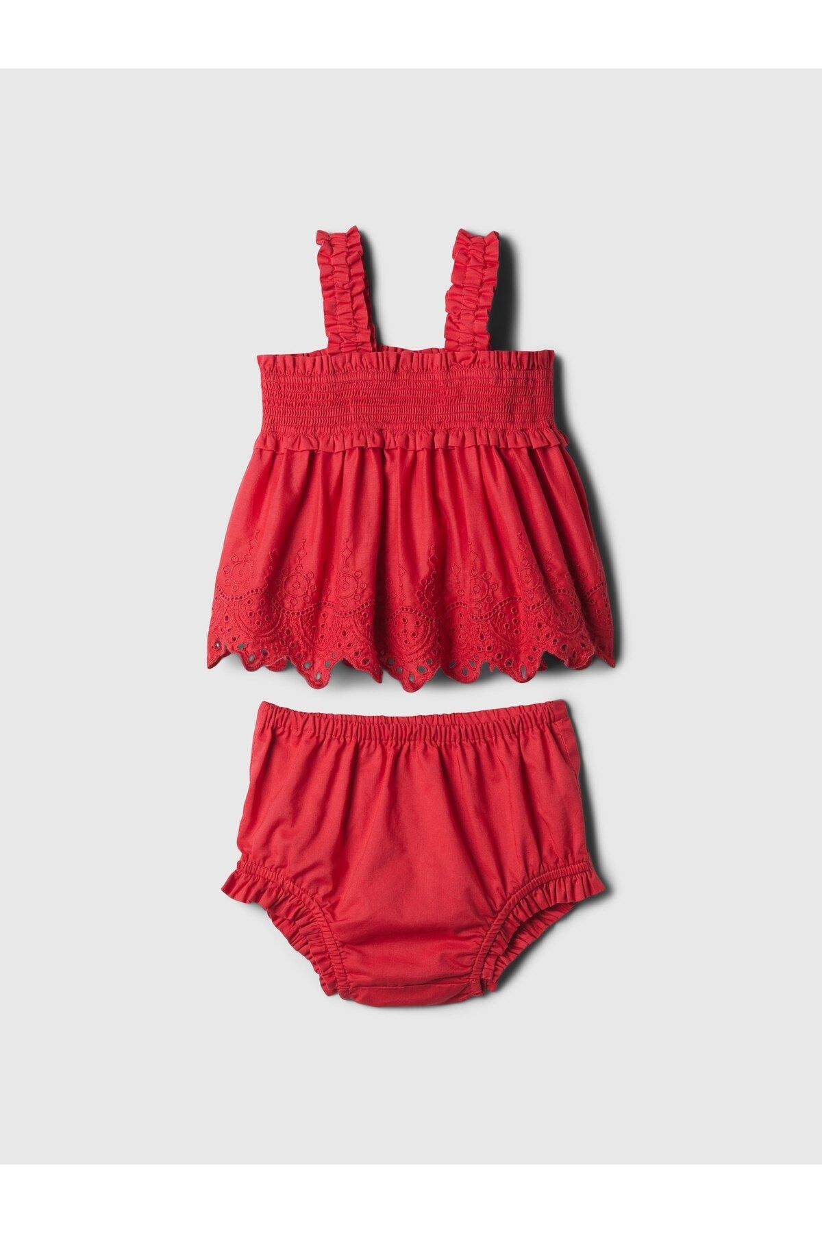 GAP Erkek Bebek Kırmızı Fisto İşlemeli Outfit Set