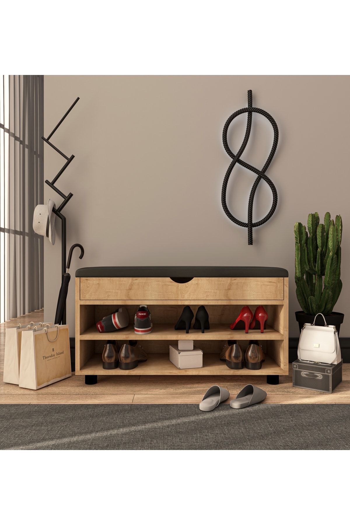VertexMobilya Alin Sepet Ayakkabılık Bench