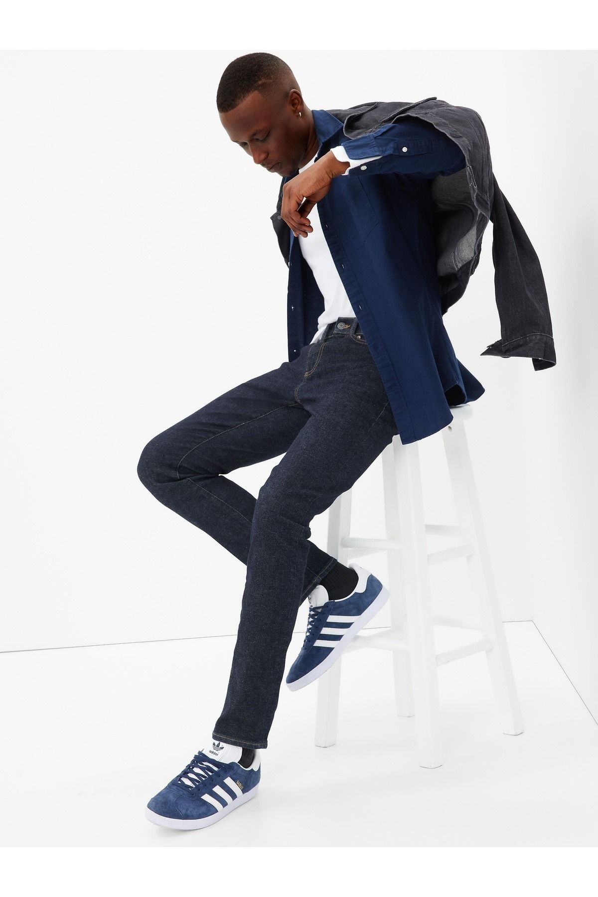 GAP Erkek Koyu Mavi Skinny Flex Soft Wear Max Washwell™ Jean Pantolon