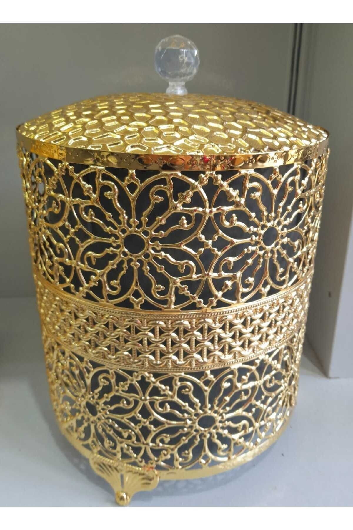 MEYLACO Avangard Banyo Ve Mutfaklarda Kullanılabilen Lüks Çöp Kovası Altın
