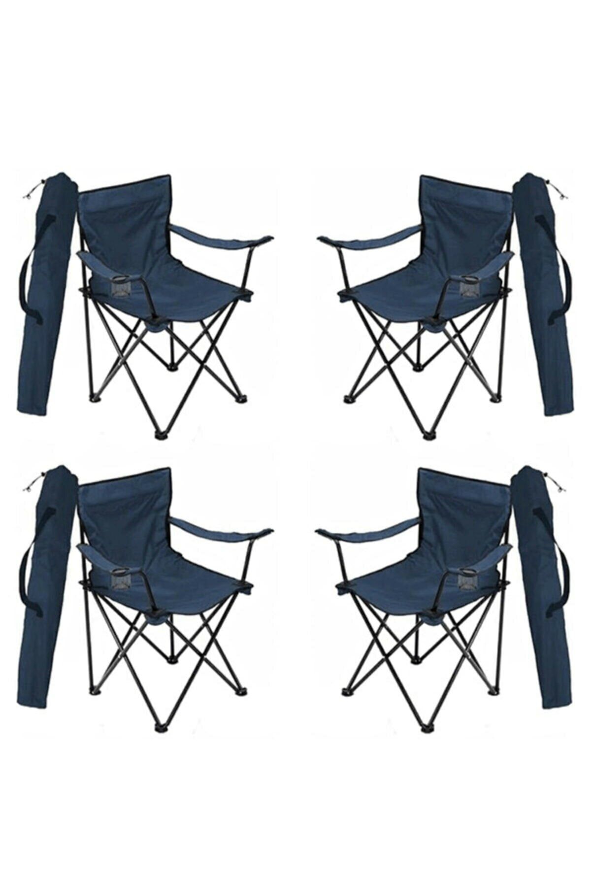 Moccastyle Kamp Sandalyesi Katlanır Sandalye Bahçe Koltuğu Piknik Plaj Balkon Sandalyesi 4 Adet