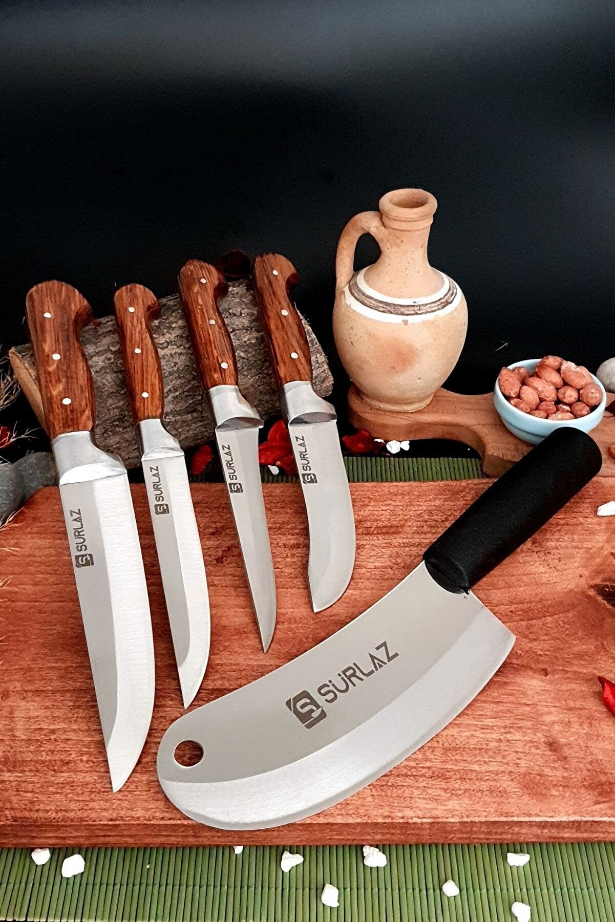 SürLaz Sürmene Mutfak Bıçak Seti  Salata Bıçağı Sürmene Bileyici