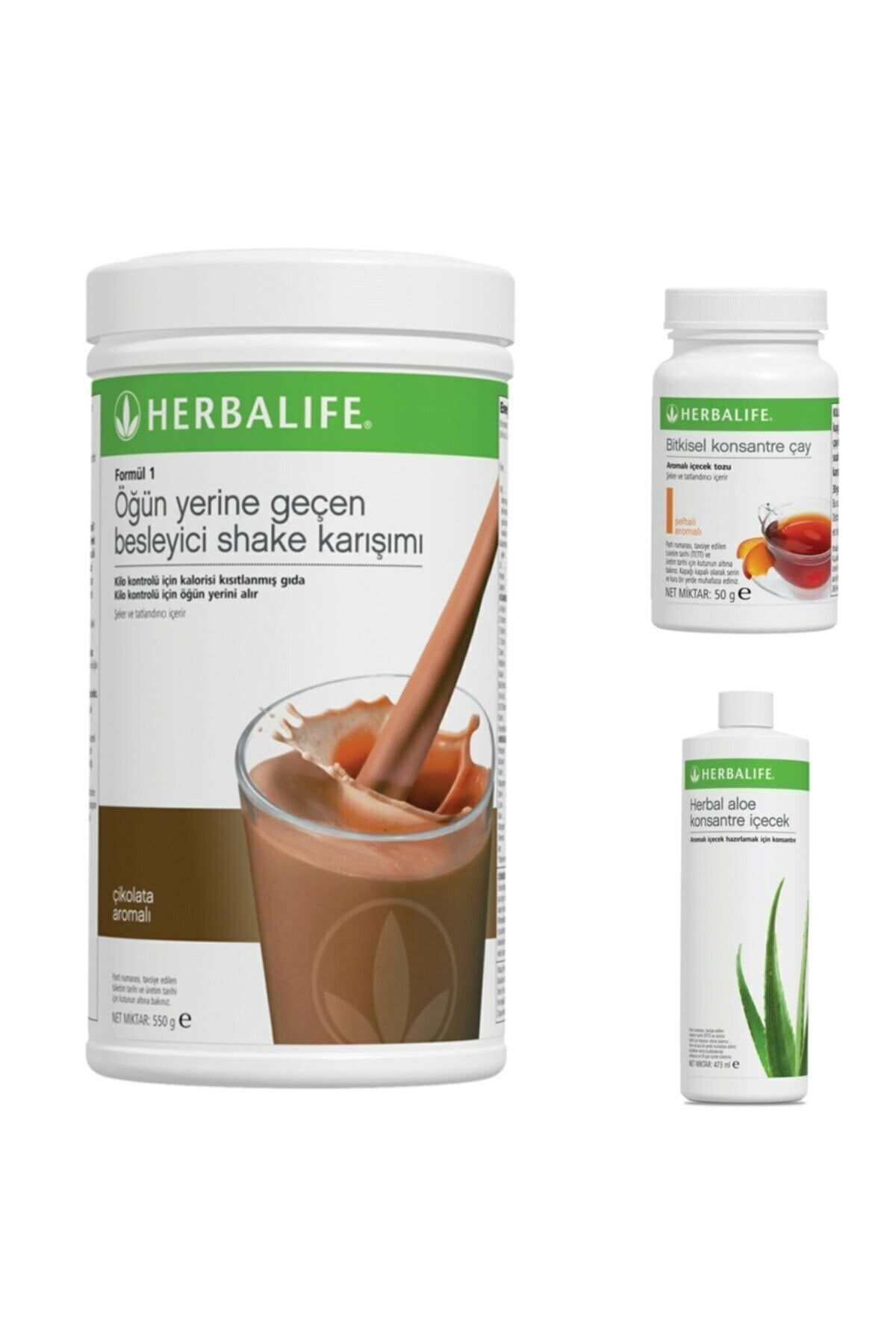 Herbalife 1 Adet Shake, 1adet Bitkisel Konsantre Çay 50g Şeftali, 1adet Herbal Aloe Konsantre Içecek