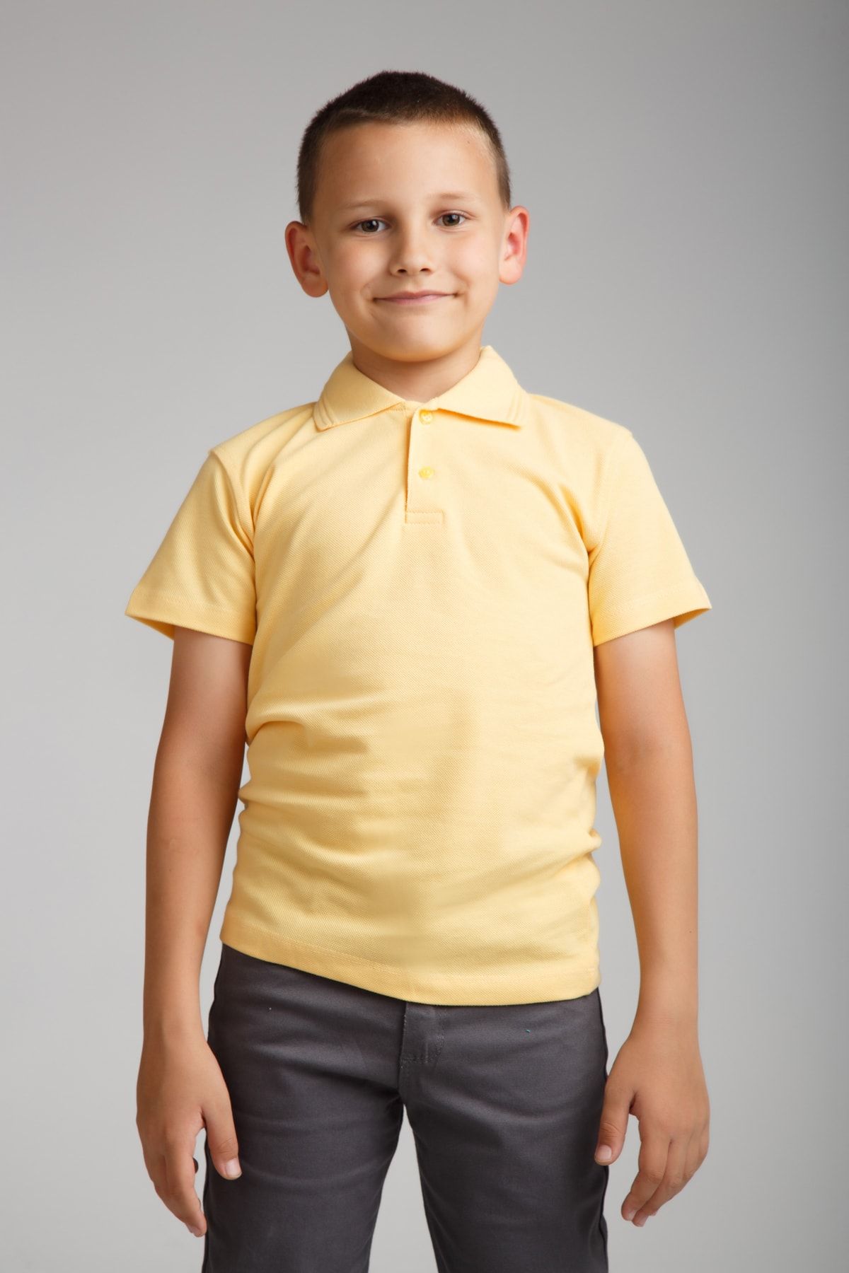Dragora Penye Polo Yaka Sarı Okul T-shirt