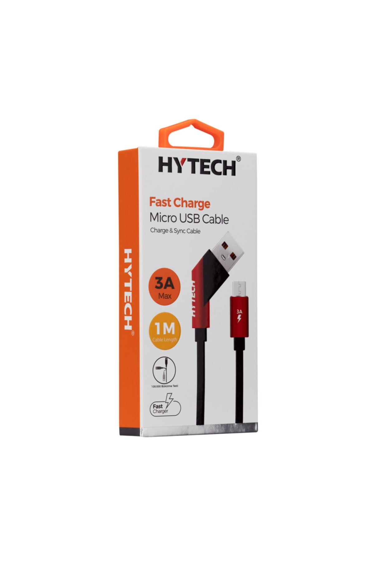 Hytech Hy-x215 3a Micro Usb 1 Metre Kırmızı Data + Sarj Kablosu