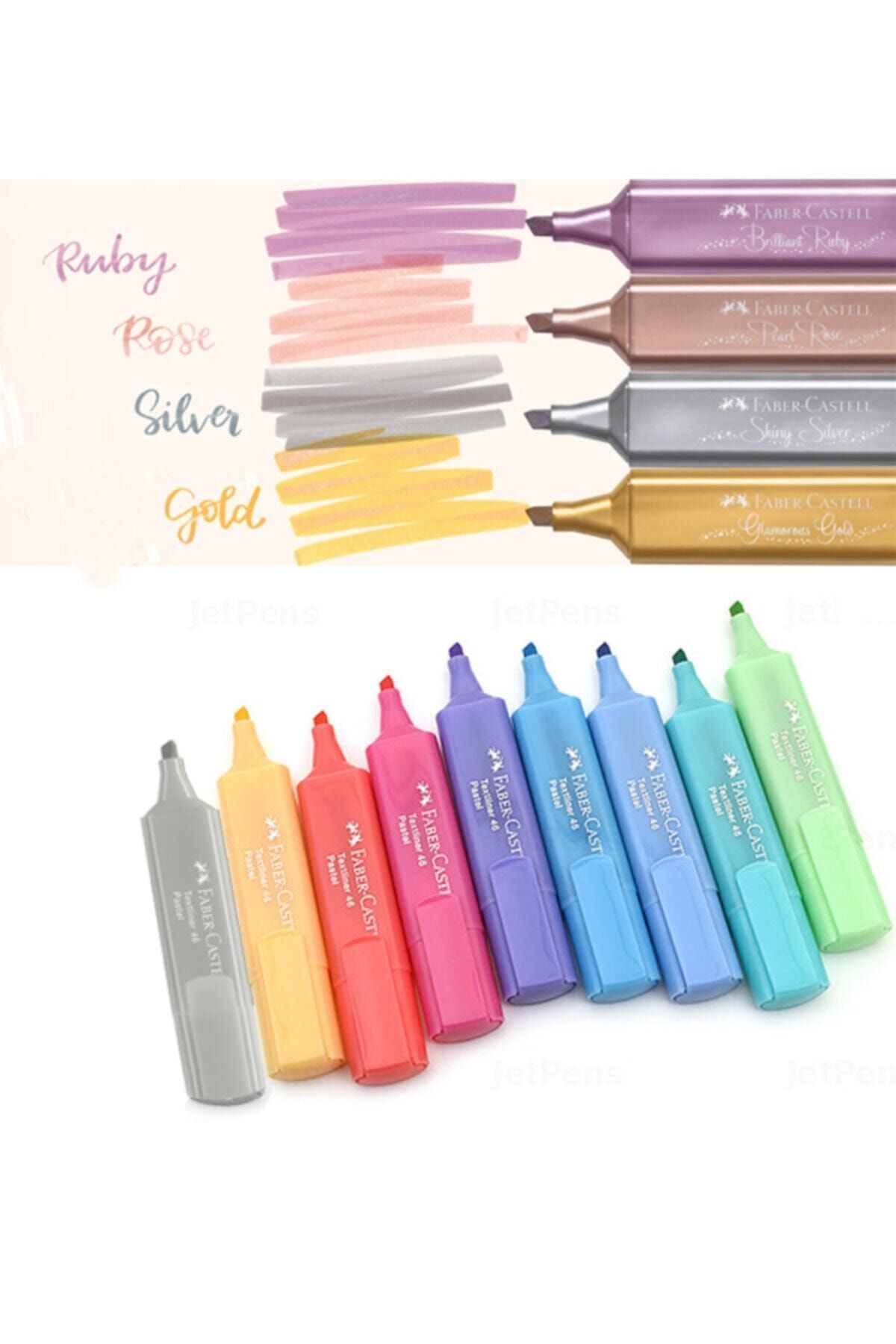 Faber Castell Yeni Metalik Ve Pastel Tüm Renkler 13lü Işaretleme Kalem Seti