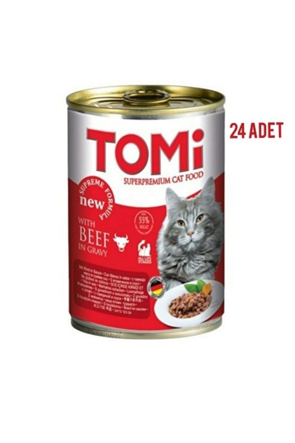 Tomi Sığır Etli Yetişkin Kedi Konservesi 400 gr X 24 Adet