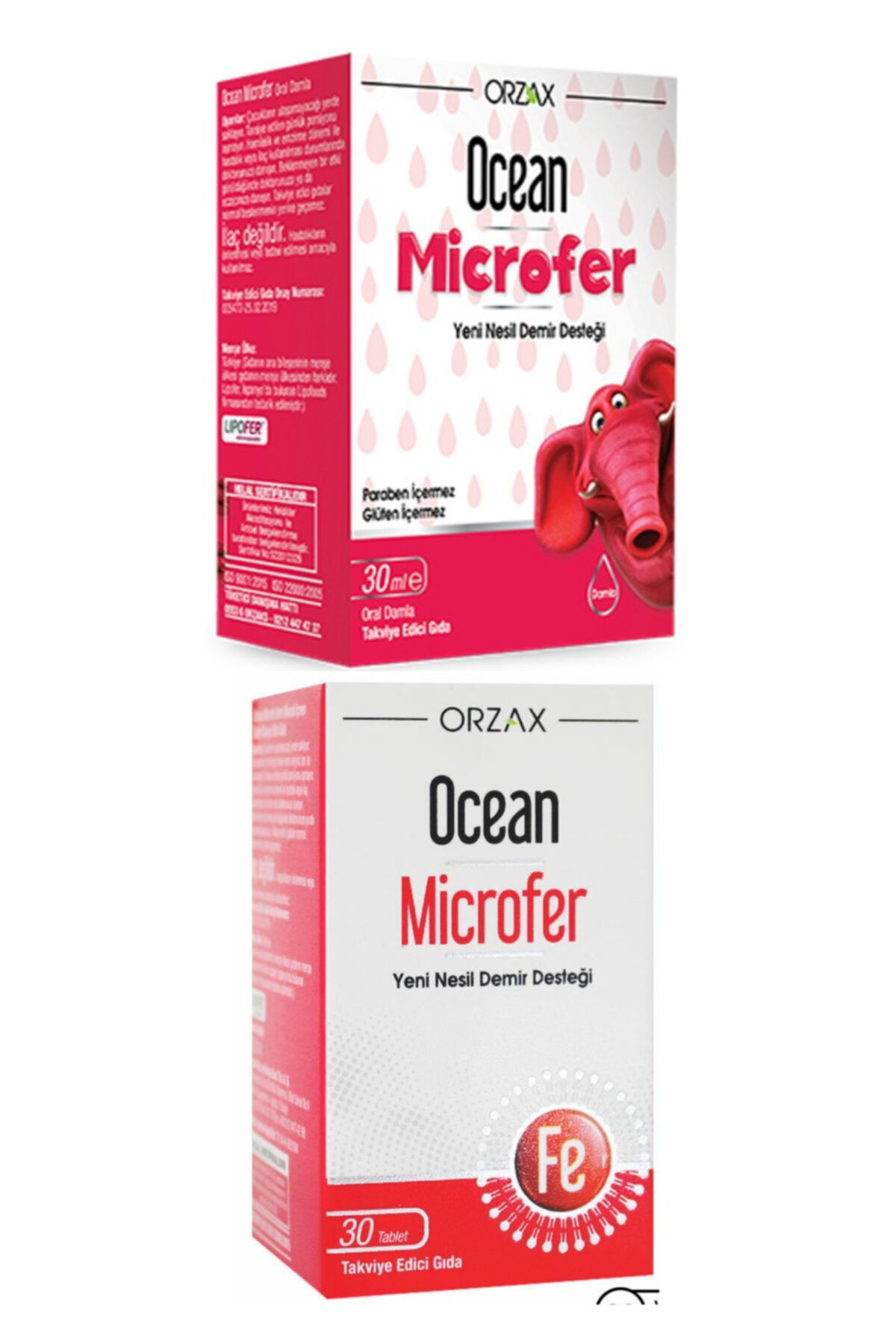 Ocean Microfer Damla 30 ml + Ocean Microfer 30 Tablet Aile Paketi