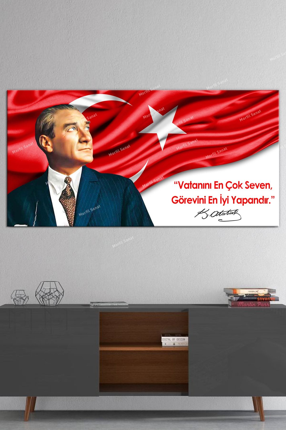 Morfil Sanat Atölyesi Atatürk Makam Panosu Tablosu Kanvas Tablo Resmi Kurumlar Okullar