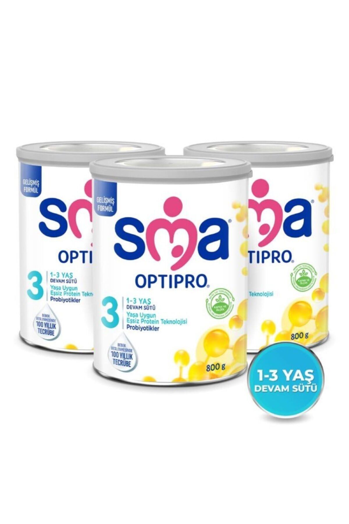 Nestle Sma 3 Optipro Probiyotik 1-3 Yaş Devam Sütü 800 Gr - 3 Lü