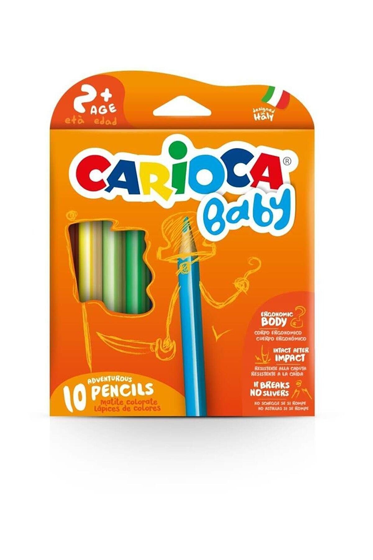 Carioca Jumbo Bebek Üçgen Kuru Boya Kalemi 10'lu