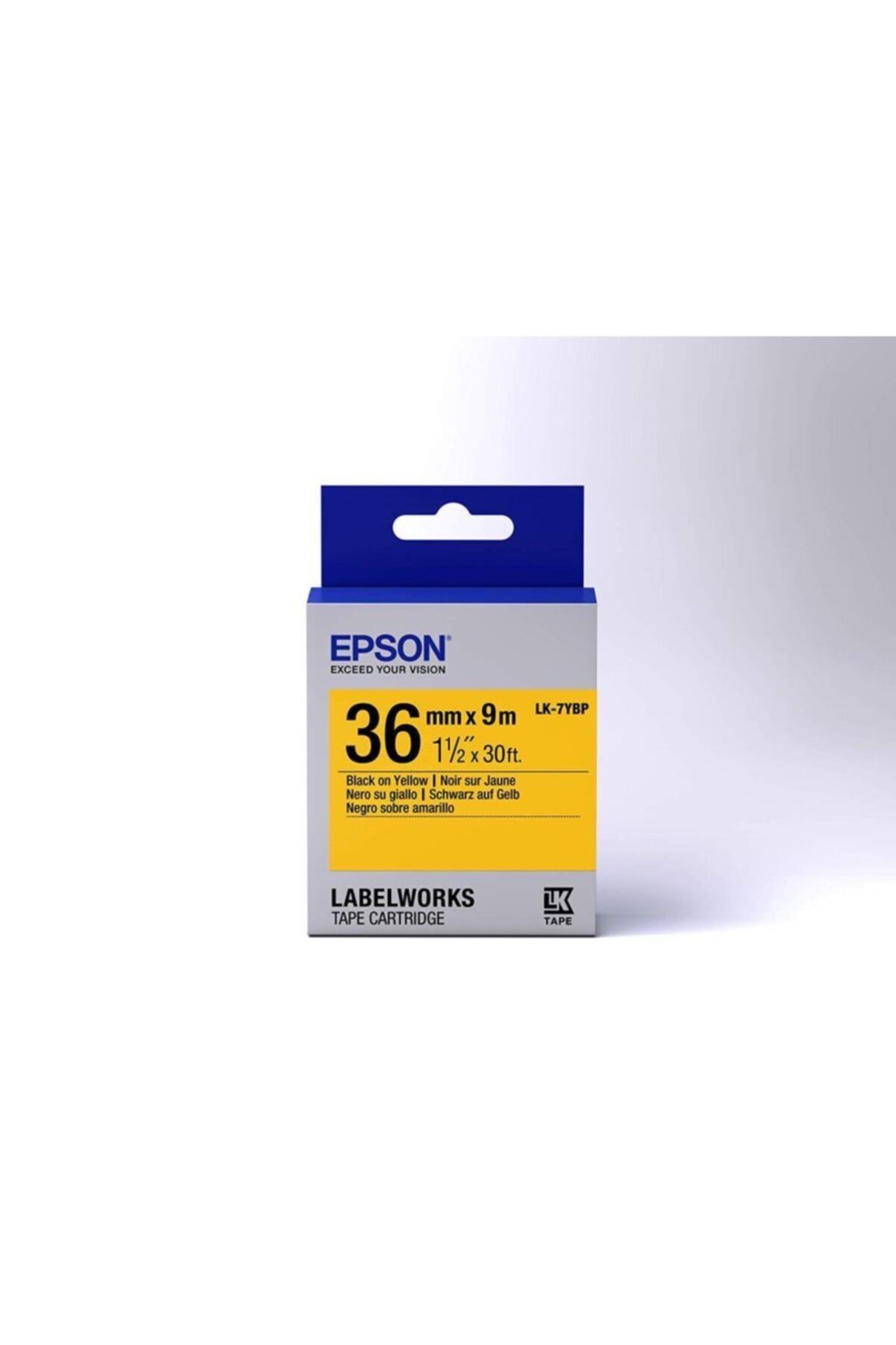 Epson Lk-7ybp Pastel Sarı Üzeri Siyah 36mm 9metre Etiket