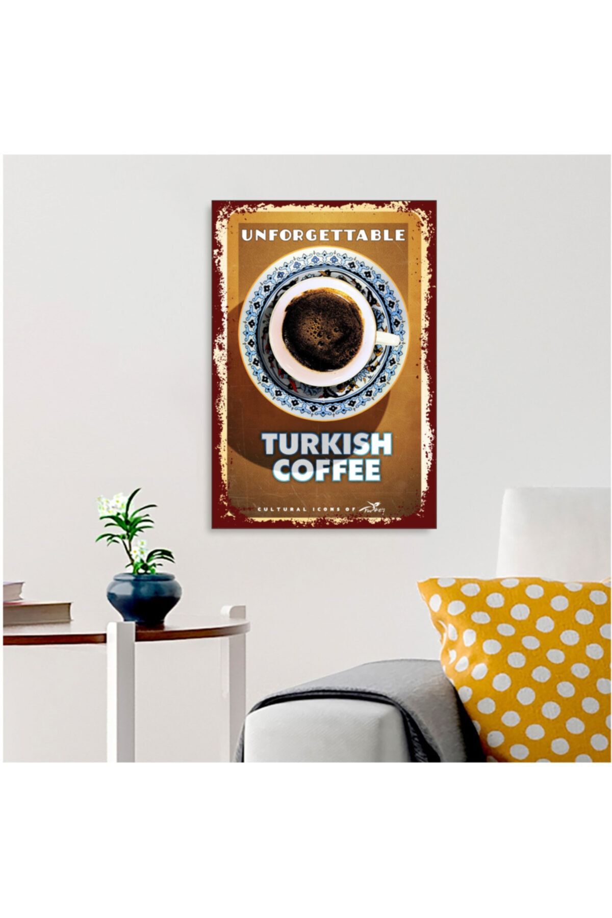 FERMAN HEDİYELİK Turkish Coffee Ahşap Retro Poster 17,5x27,5 Cm