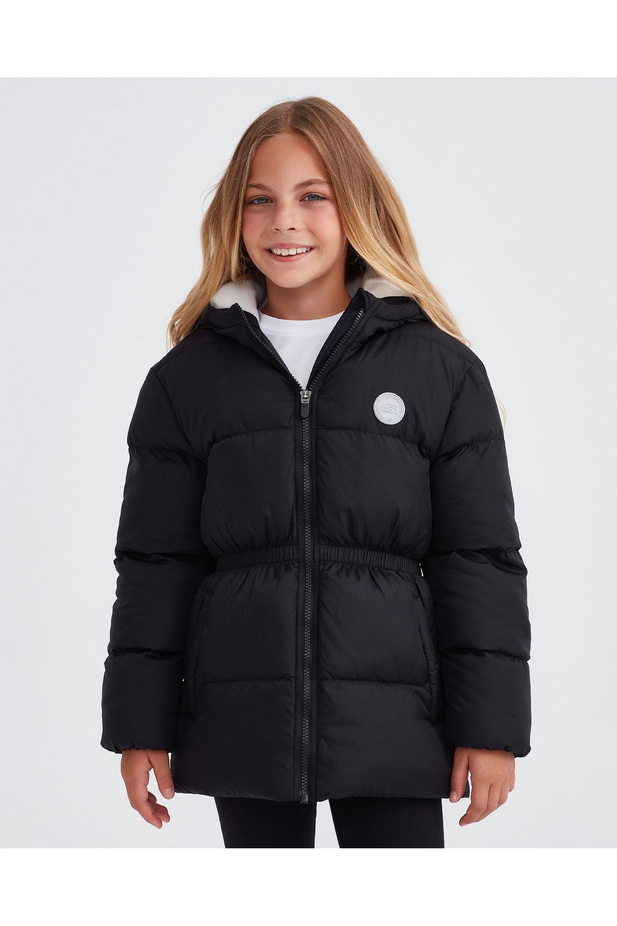 Skechers G Outerwear Padded Jacket Büyük Kız Çocuk Siyah Mont Sk232029-001