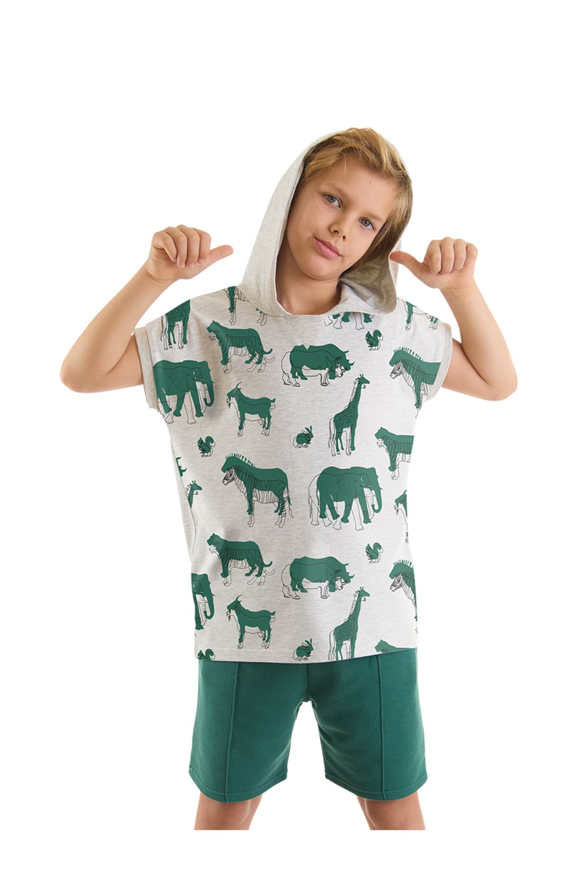 MSHB&G Animals Erkek Çocuk T-shirt Şort Takım