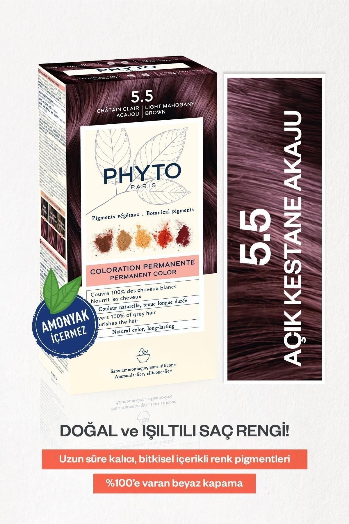 Phyto Color 5.5 Açık Kestane Akaju Amonyaksız Kalıcı Bitkisel Saç Boyası