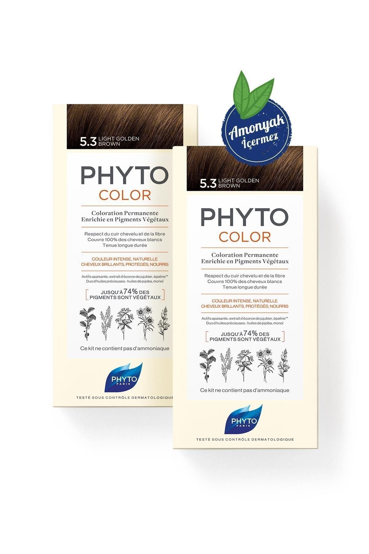 Phyto Phytocolor 5.3 Açık Kestane Dore Amonyaksız Kalıcı Bitkisel Saç Boyası İkili Avantaj Set
