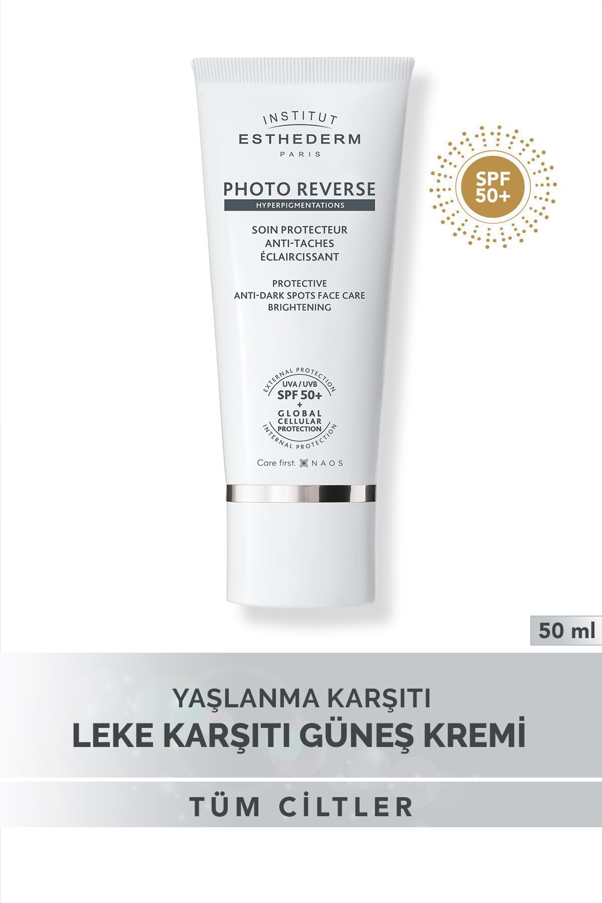 INSTITUT ESTHEDERM Photo Reverse Leke Karşıtı UVA/UVB SPF50+ Yüksek Korumalı Güneş Kremi 50ML