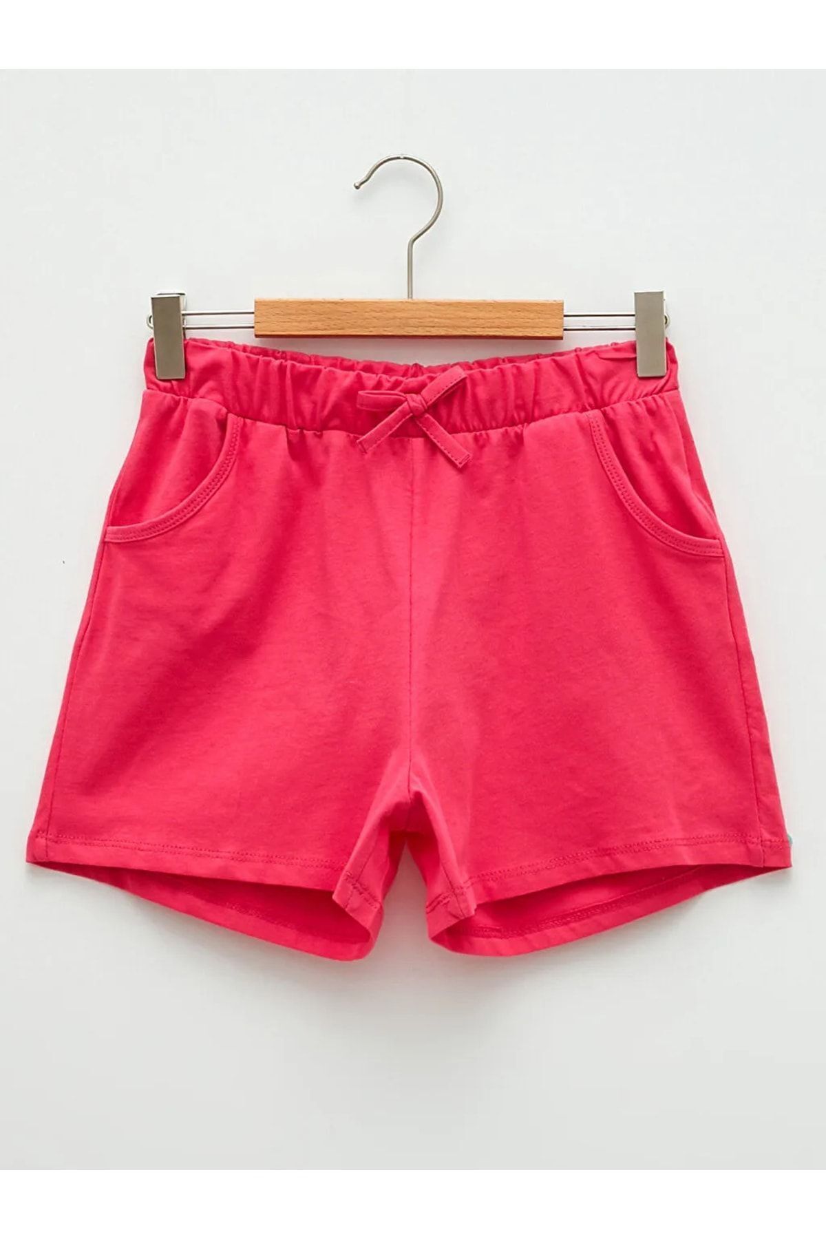 LC Waikiki Lcw Kids Beli Lastikli Basic Pamuklu Kız Çocuk Şort