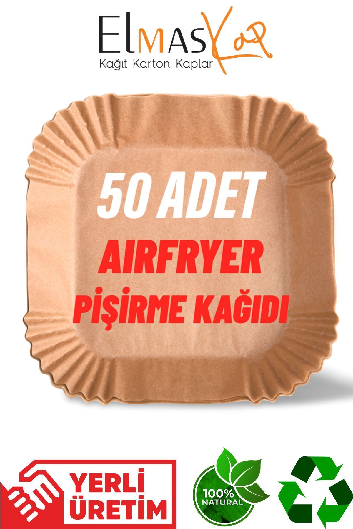 Elmas Kap Airfryer Pişirme Kağıdı 50 Adet Kare Hava Fritöz Kağıdı Philips Xl Xiaomi Airfreyer Airfrey