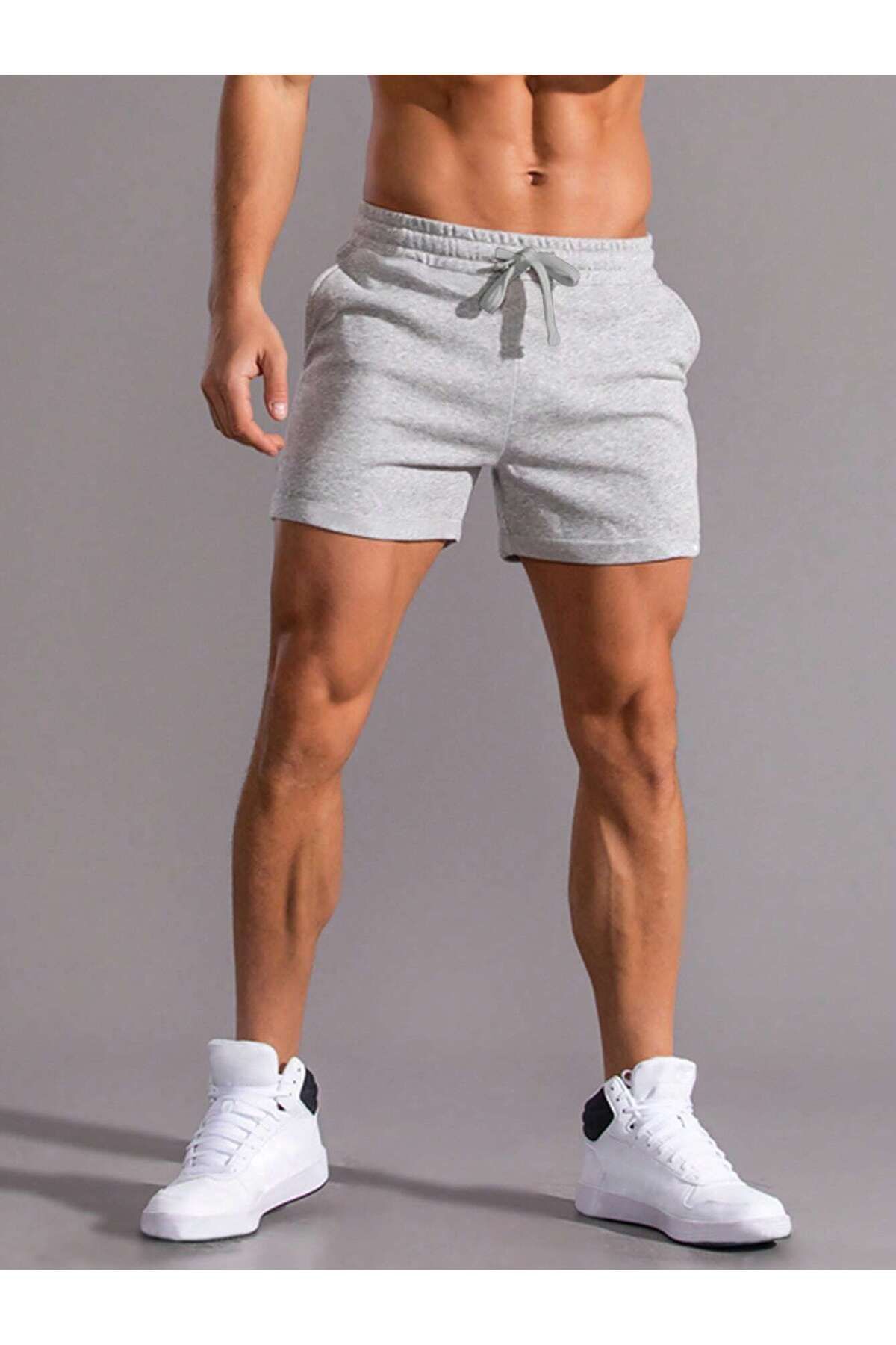 RABTEKS Erkek Regular Fit Düz Gri Şort