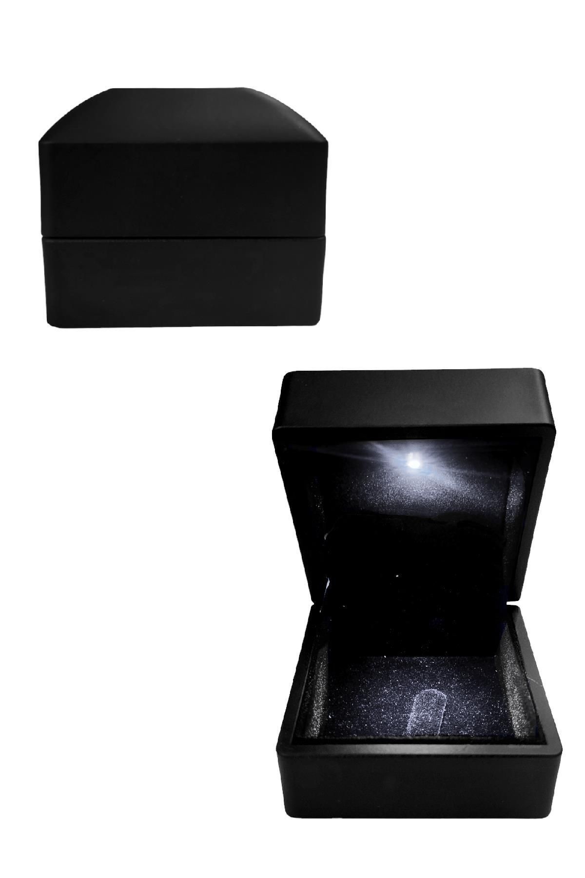 Söğütlü Silver Led ışıklı siyah yüzük kutusu ışıklı kutu YZKKT999SYH