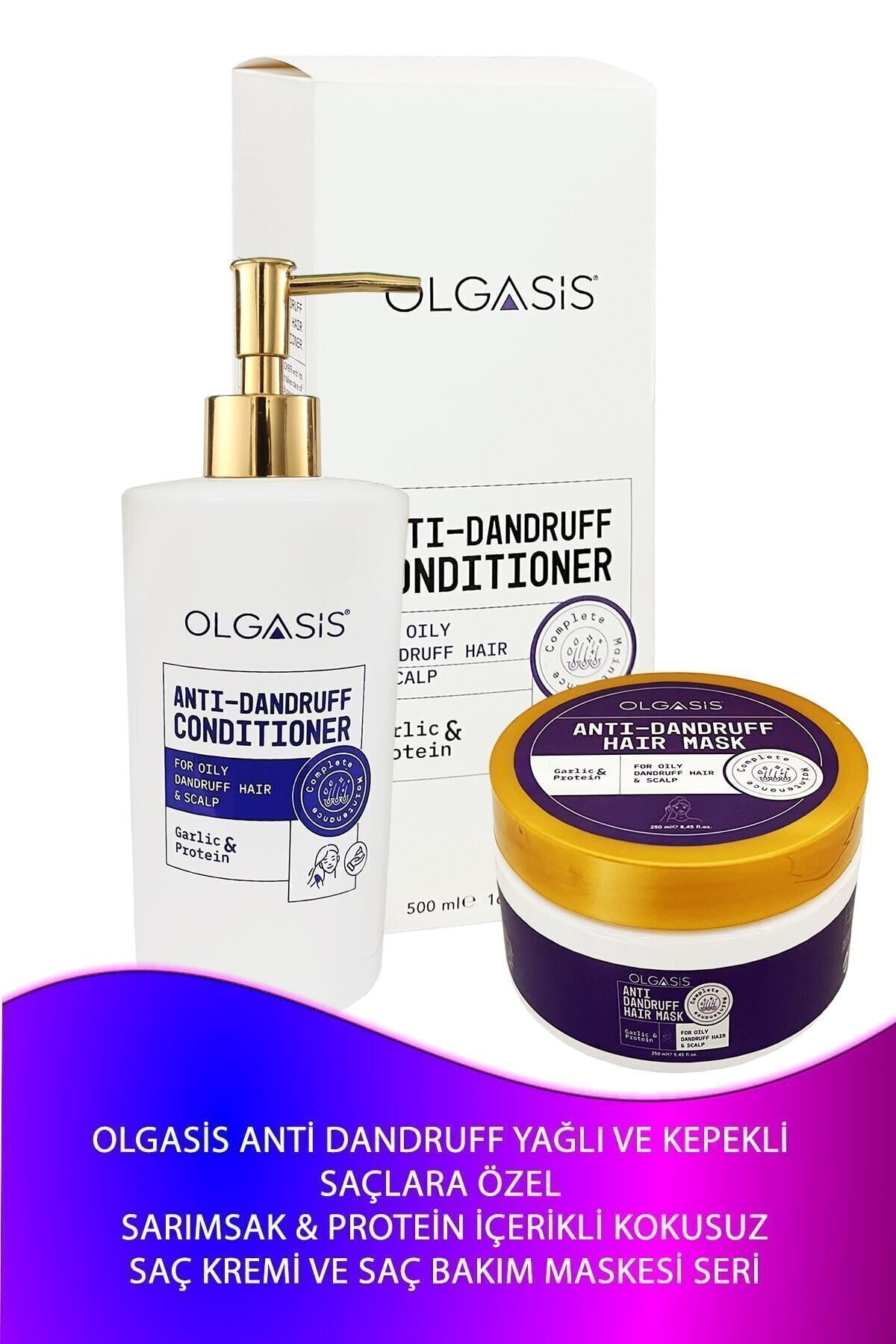 Olgasis Anti Dandruff Conditioner Yağlı, Kepekli Saçlara Saç Kremi Sarımsak & Protein Kokusuz Saç Maskesi