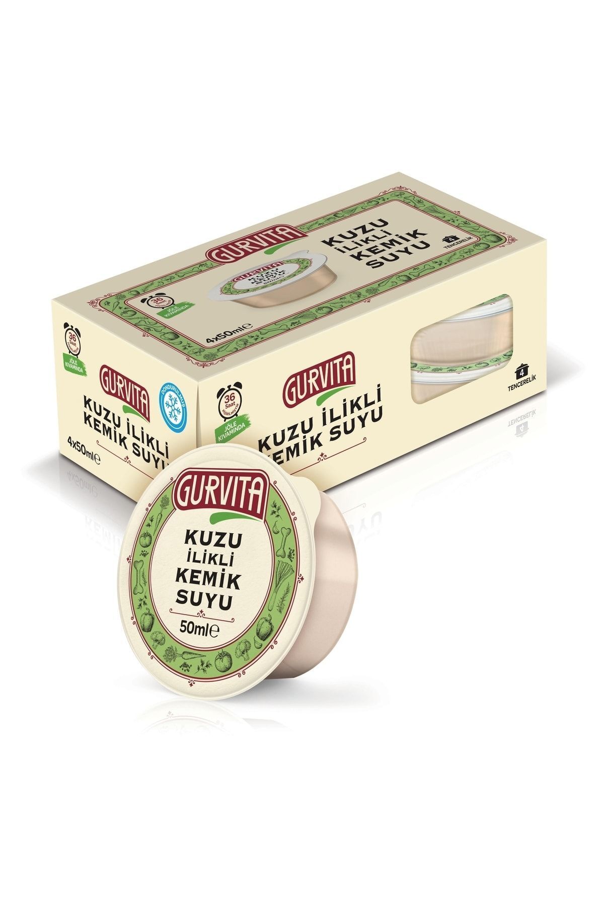Gurvita Jöle Kıvamında Kuzu Ilikli Kemik Suyu 50 ml 32 Adet