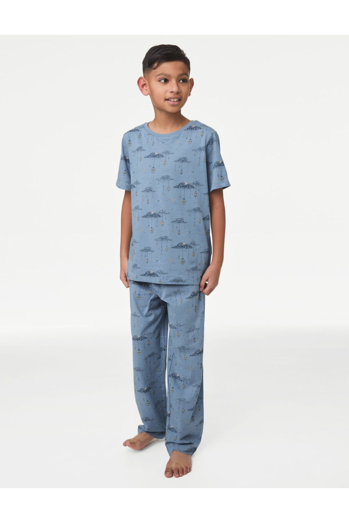 Marks & Spencer Saf Pamuklu Kısa Kollu Pijama Takımı (6-16 Yaş)
