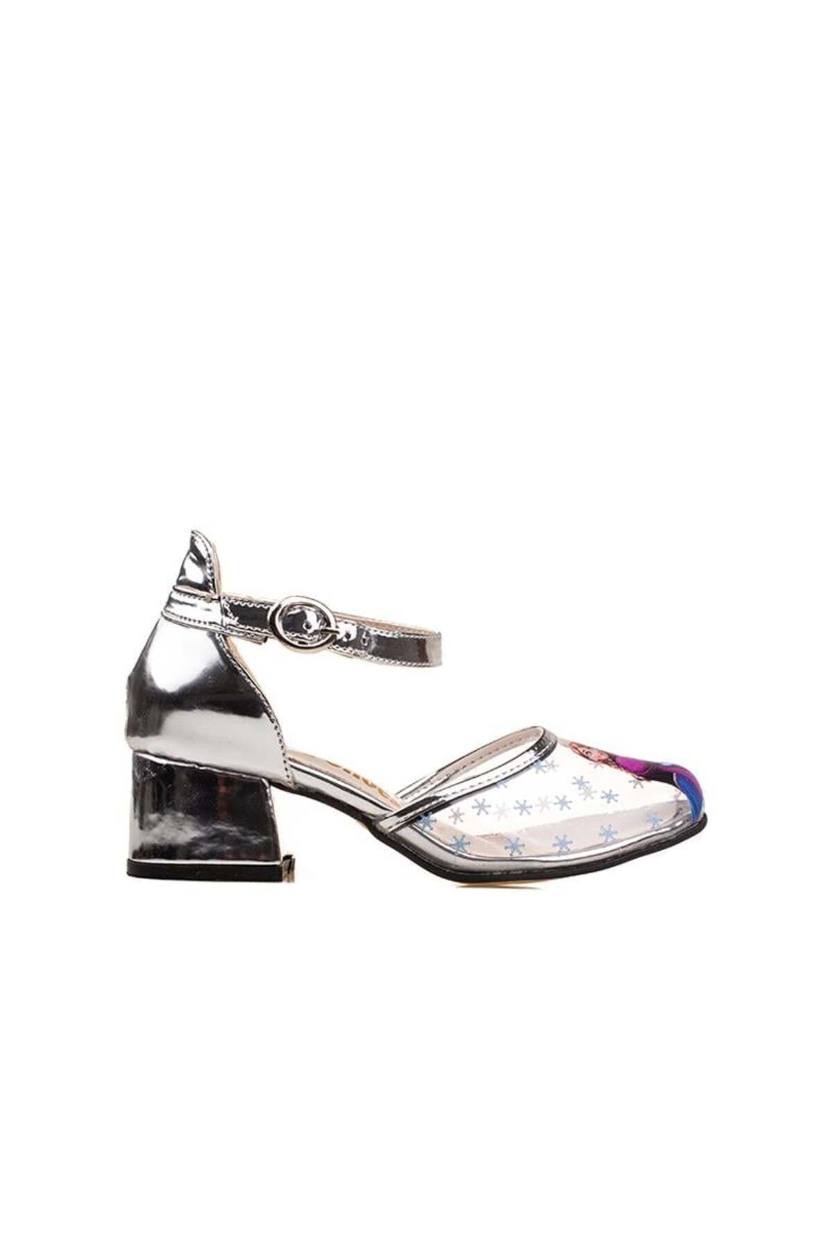 m2s Gümüş Şeffaf Rugan Kız Çocuk Klasik Ayakkabı
