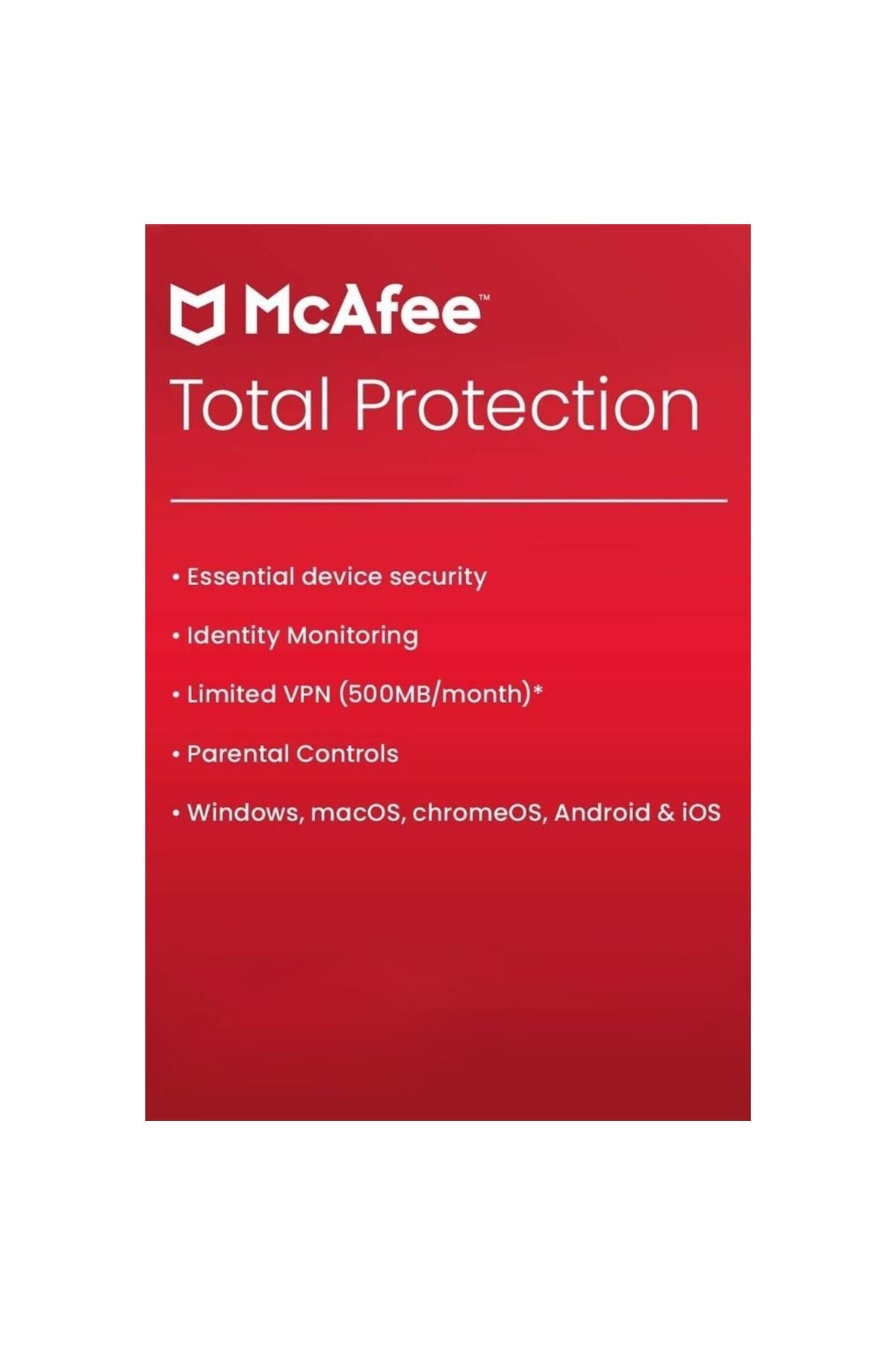 McAFEE Total Protection - 6 Cihaz 1 Yıl - Mcafee Offical Key