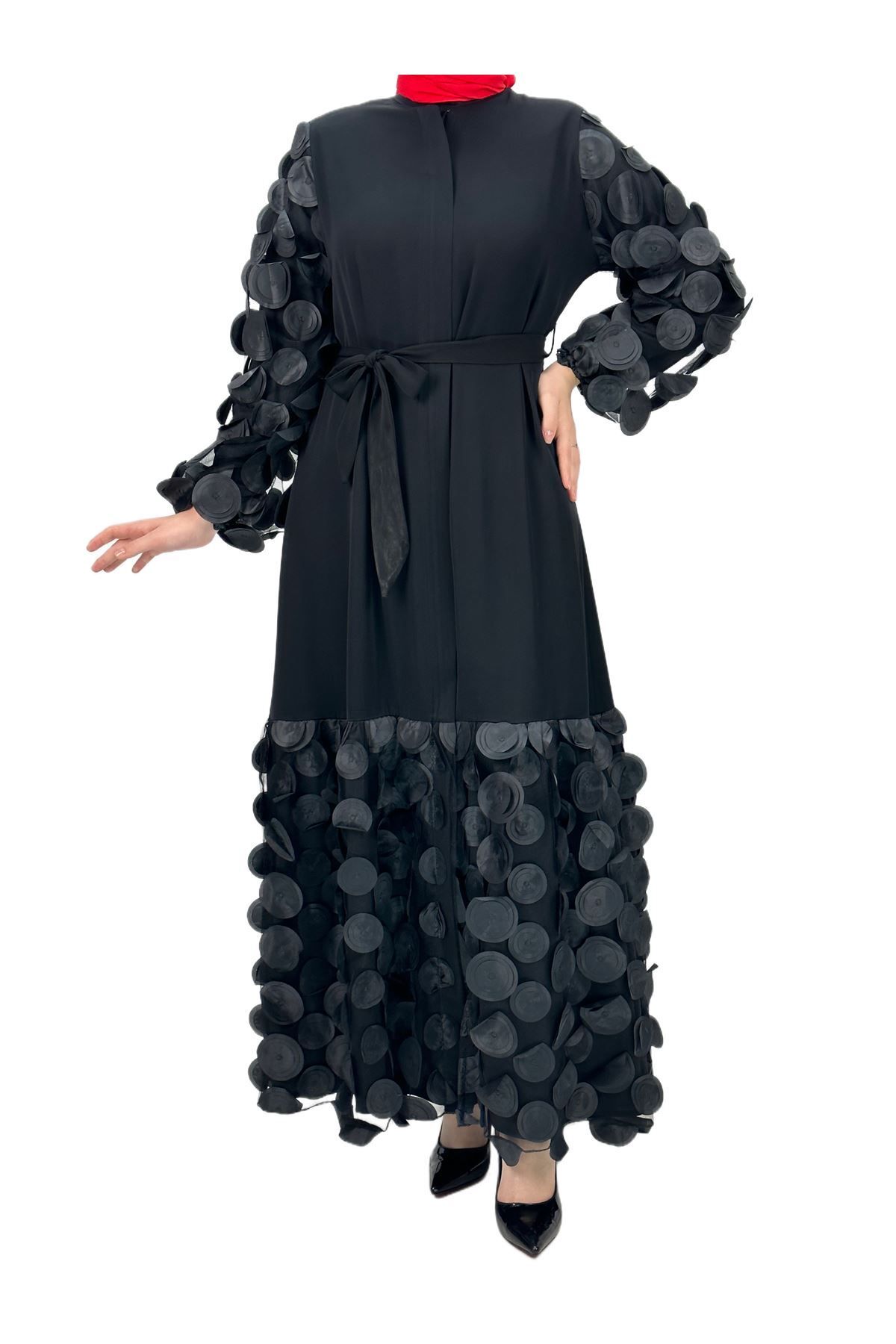 ottoman wear OTW5202 Medine İpeği Ferace Siyah