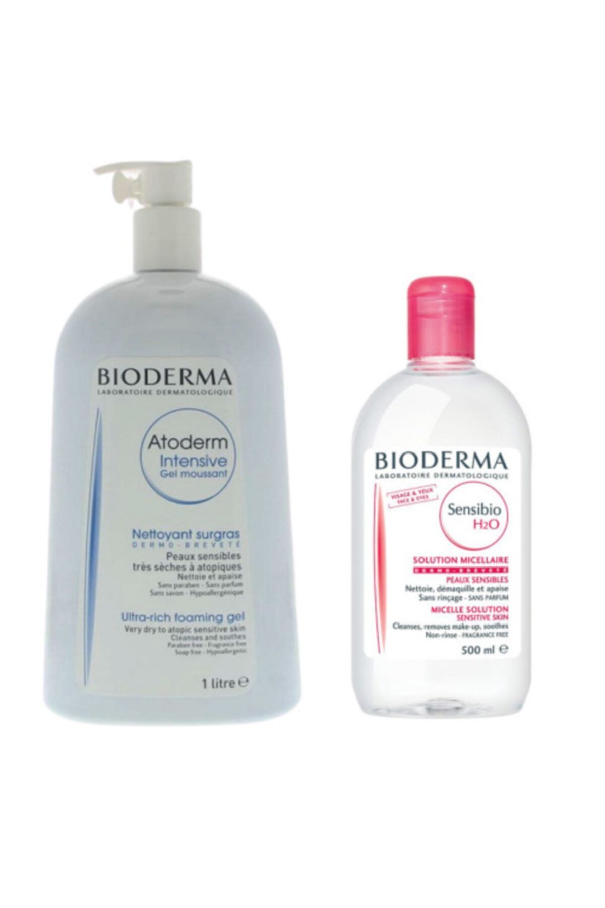 Bioderma Atoderm Intensive Foaming Gel 1 litre Sensibio H2o Yüz Ve Makyaj Temizleme Suyu 500 ml