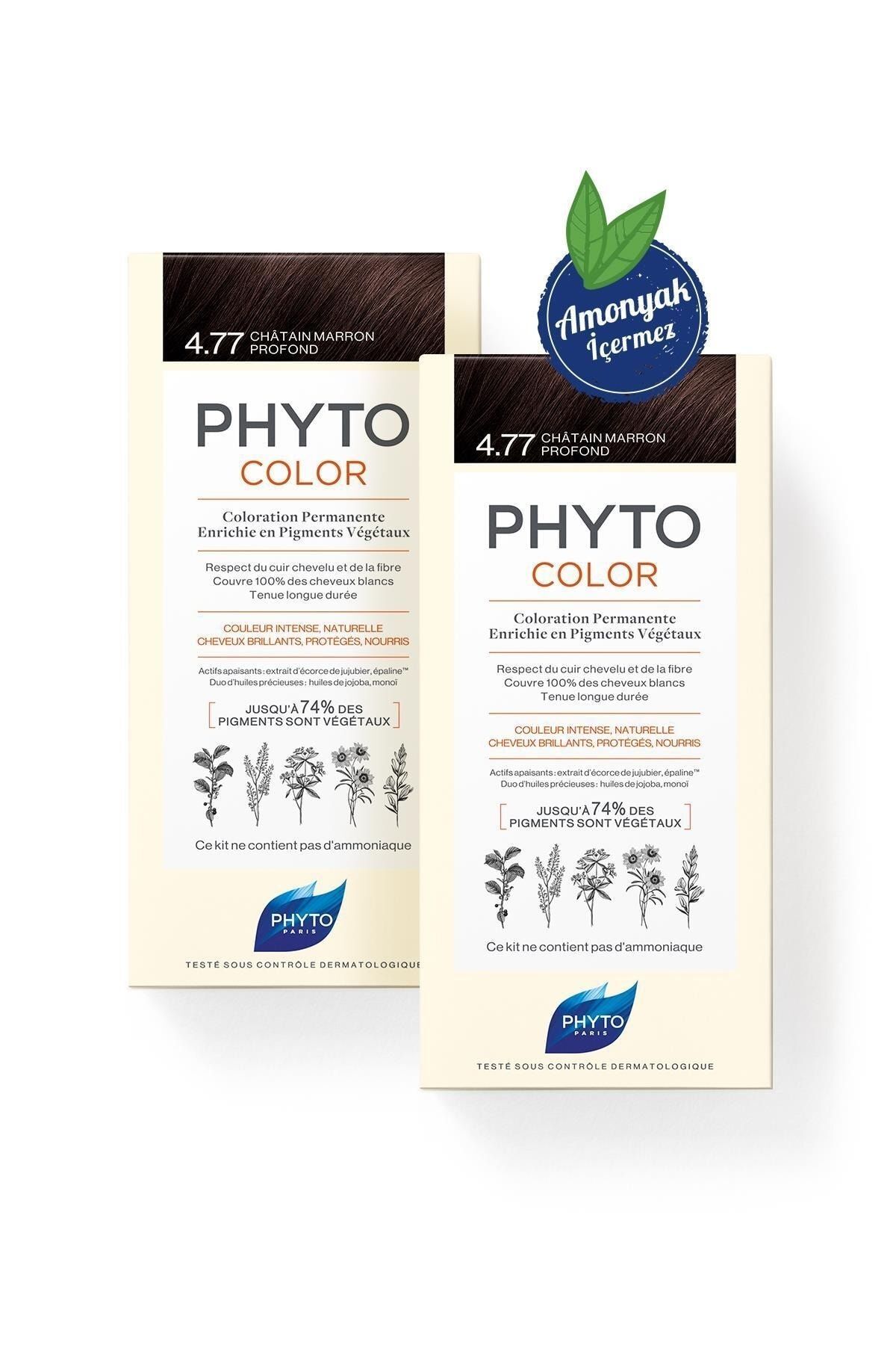 Phyto Color 4.77 Yoğun Kestane Bakır Saç Boyası Ikili Set