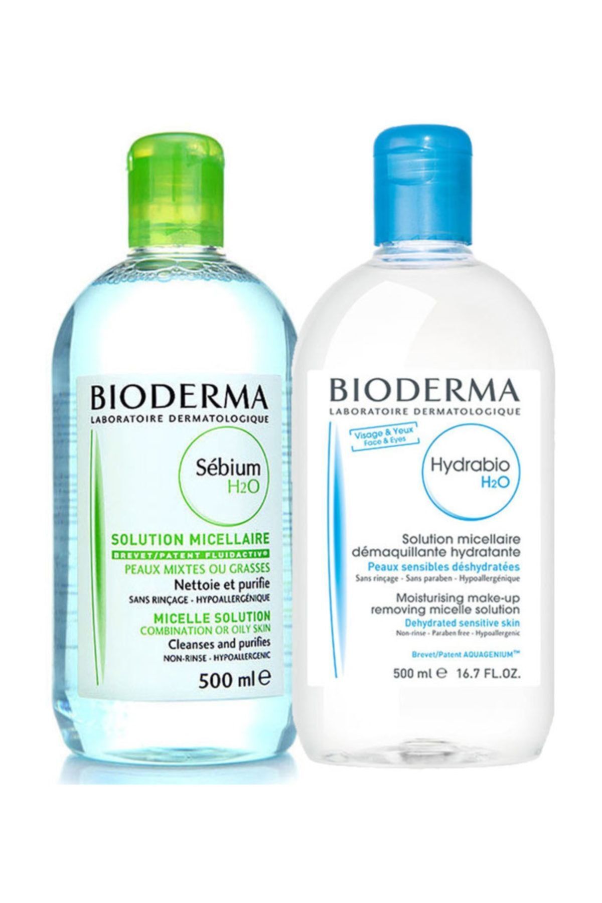 Bioderma Sebium H20 500 ml + Hydrabio H20 Misel Solüsyon 500 ml 9900000038514