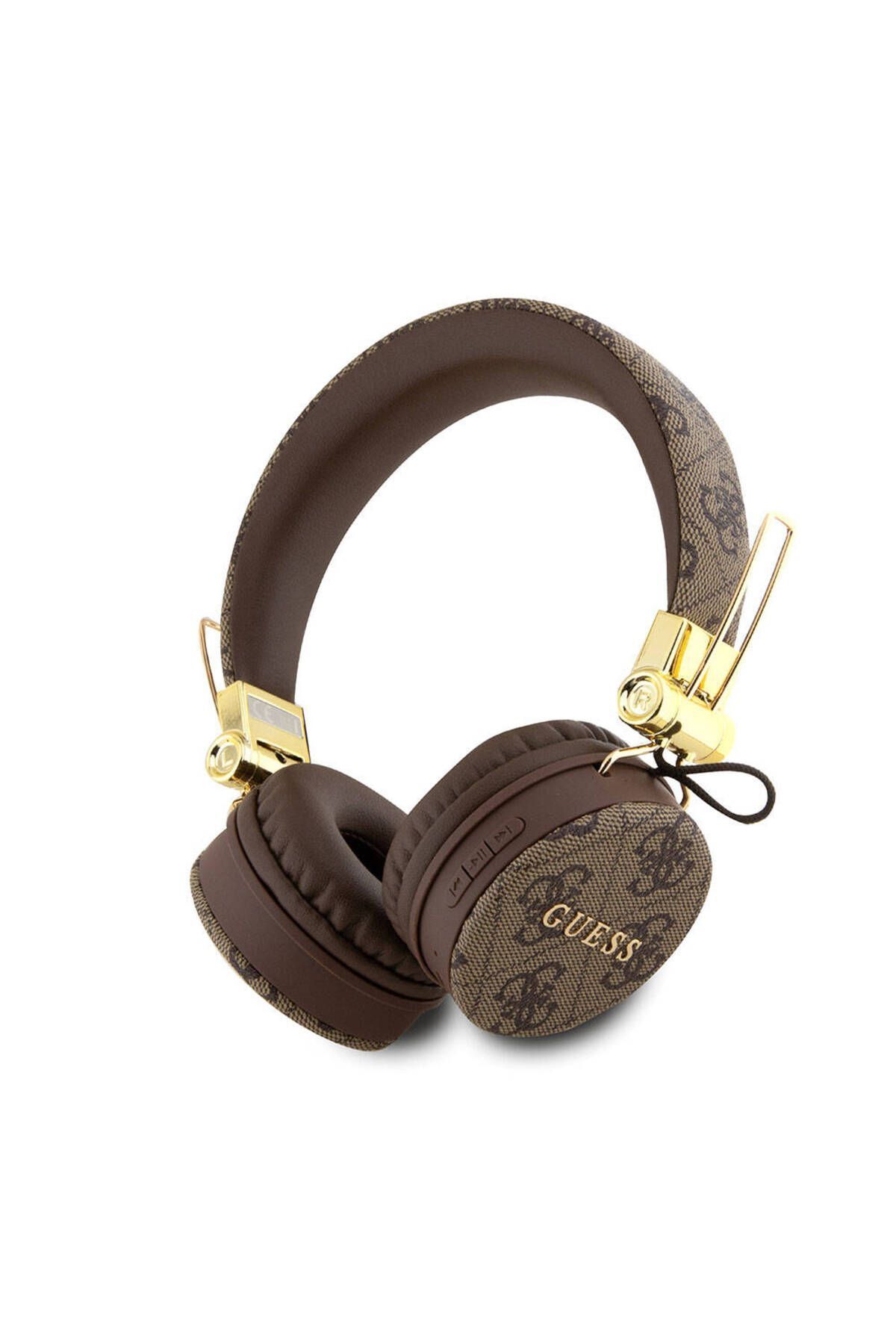 Guess Kulak Üstü Bluetooth Kulaklık Guess Lisanslı PU Deri Ayarlanabilir Tasarım Kahverengi
