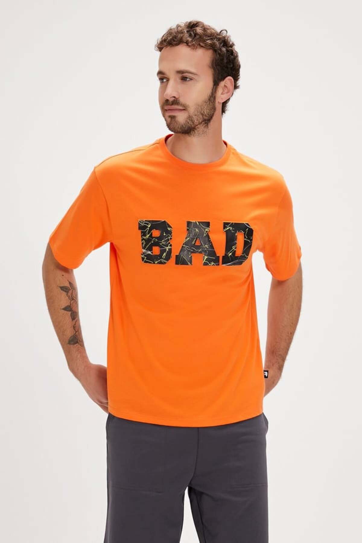 Bad Bear 24.01.07.061 Leven T-shırt Os Erkek T-shirt Orange