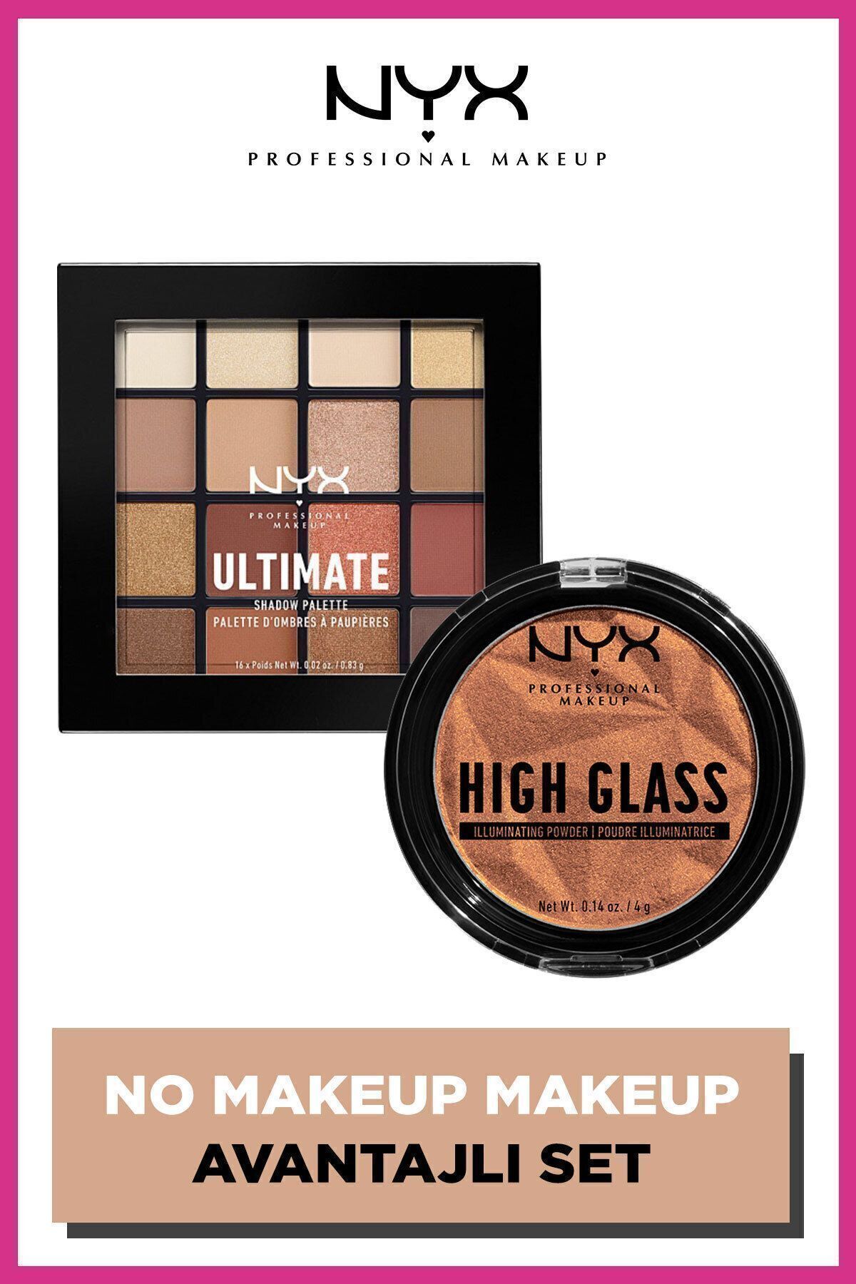 NYX Professional Makeup No Makeup Makeup Avantajlı Set -ultimate Shadow Palette Warm Neutrals&high Glass Finishing Powder