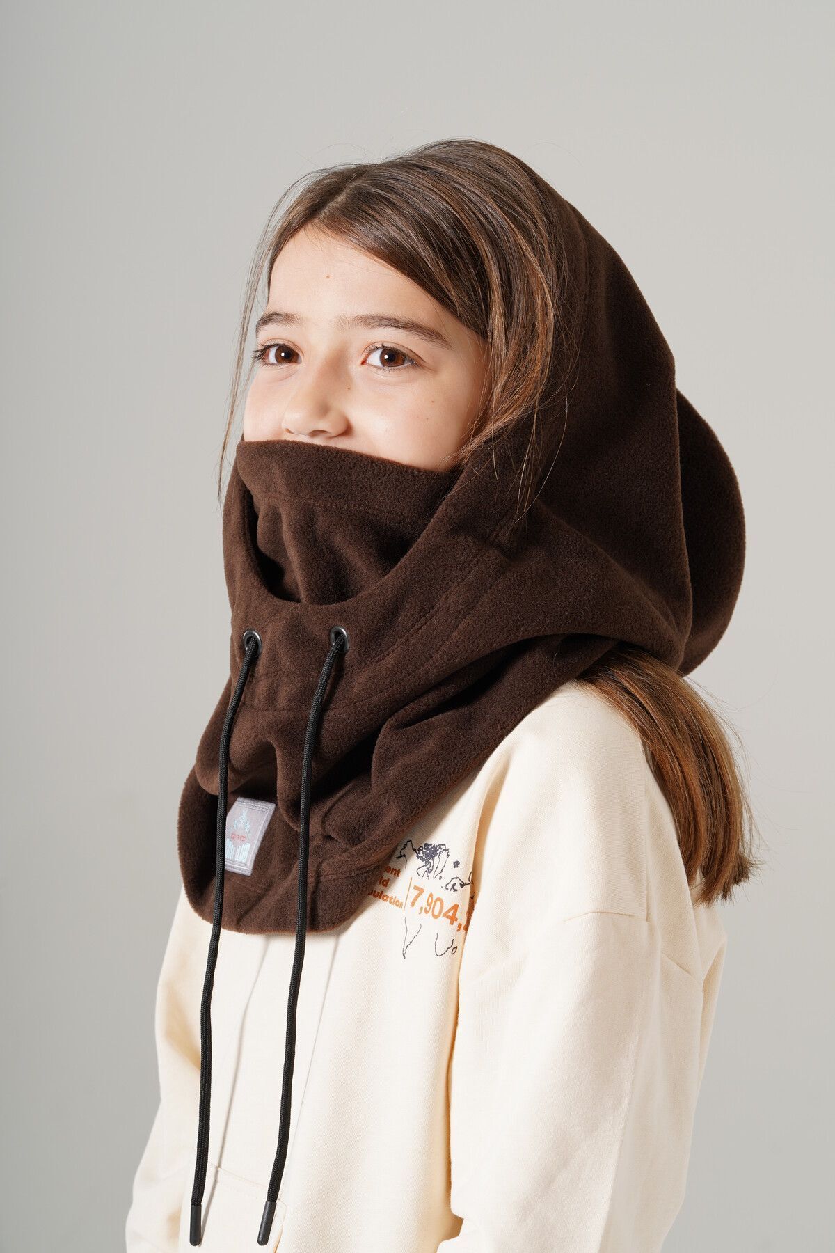 Cosy Club Shop Kız Çocuk Polar Balaklava Rüzgar Geçirmez Sıcak Tutan Kar Maskesi Boyunluk Şapka Atkı