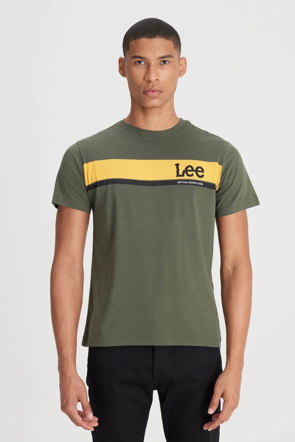 Lee Erkek T-shirt Haki L211918801 Lightweight Ss Graphic