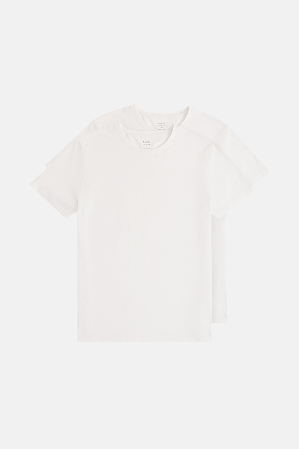 Avva Erkek Beyaz T-shirt 2'li %100 Pamuk Bisiklet Yaka Regular Fit E001012